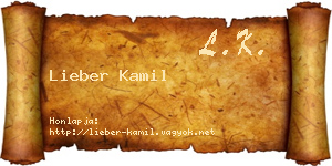 Lieber Kamil névjegykártya